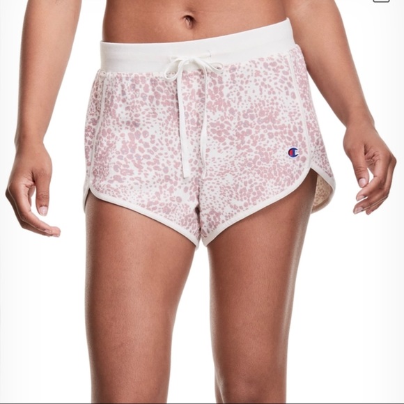 CHAMPION Cropped Hacci 2-piece Sleep Set Pink Beige Leopard/Chalk NWT XL - Picture 5 of 5